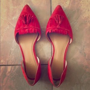 Red suede tassel flag - J crew